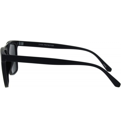 Rectangular Mens Classic Elegant Rectangular Double Rim 90s Sunglasses - Matte Black - CM18QH50509 $10.26