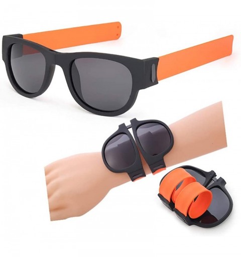 Rimless Foldable Sunglasses Polarized-Shade Glasses Slap Bracelet Unisex Goggle - D - C2190EHMODT $37.42
