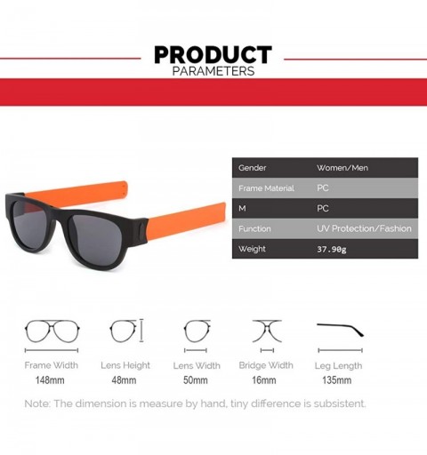 Rimless Foldable Sunglasses Polarized-Shade Glasses Slap Bracelet Unisex Goggle - D - C2190EHMODT $37.42