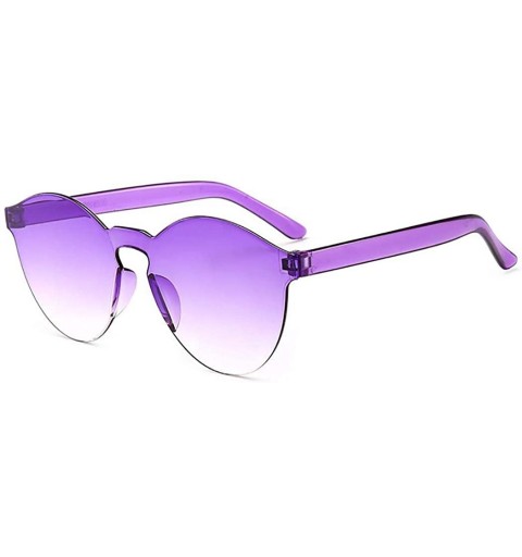 Round Unisex Fashion Candy Colors Round Outdoor Sunglasses Sunglasses - Purple - CH1907YK9A8 $19.33