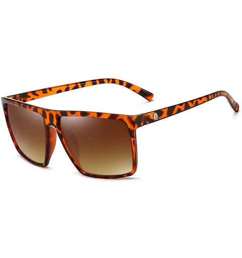 Rectangular Square Sunglasses for Men UV Protection Designer Retro Driving Sunglasses shades for men - Leopard Sunglasses - C...
