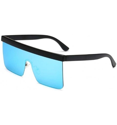 Square One Piece Polarized Sunglasses for Women and Men Flat Top Square Polarized Shades UV400 - White Grey - CQ1907ASWRM $10.16