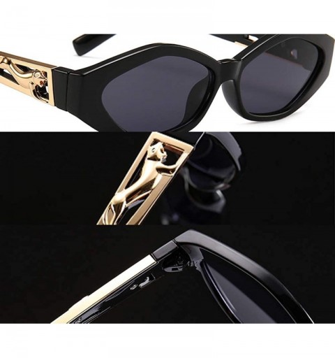 Goggle Retro Vintage Narrow Cateye Sunglasses for Women Clout Goggles hexagon Leopard sunglasses - 5 - CN193H2E4DR $11.27