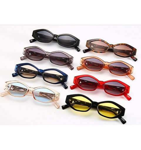 Goggle Retro Vintage Narrow Cateye Sunglasses for Women Clout Goggles hexagon Leopard sunglasses - 5 - CN193H2E4DR $11.27
