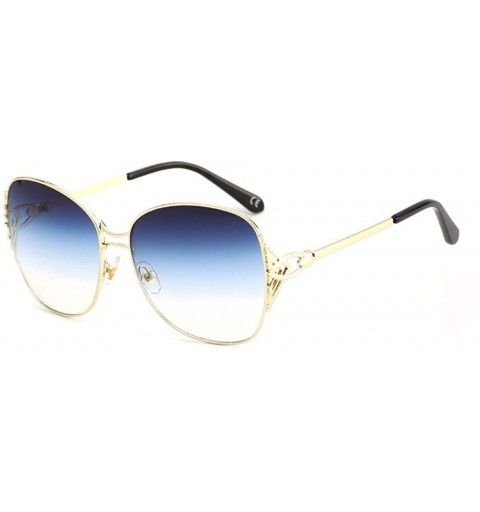 Aviator Sunglasses Female Sunglasses Large Frame Metal Ocean Film - B - CQ18QO9HH0O $30.14