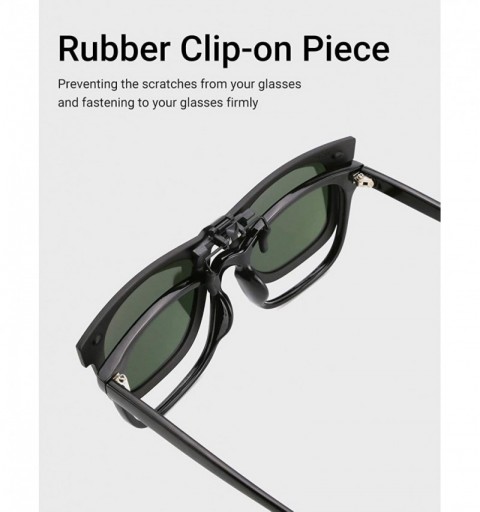 Aviator Polarized Clip-on Flip Up Sunglasses Lens Anti-Glare UV 400 Protection Glasses For Women Men - Yellow - CG12HIL4M09 $...