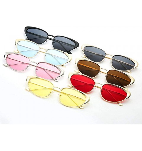 Round Metal Small Frame Cat Sunglasses trend New Punk Round Men Women Sunglasses 5336 - Red - CU18ZA6ZMGC $11.44