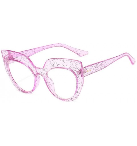 Square 2019 new cat glasses trend ladies retro brand designer square sunglasses UV400 - Pink - CI18TDYX937 $14.62