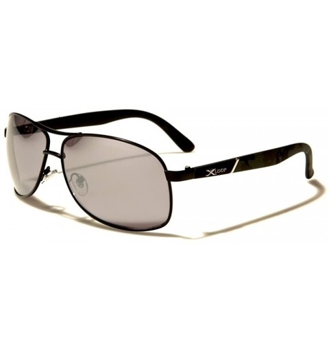Rectangular Designer Stylish Mirrored Lens Camouflage Temple Mens Rectangle Sunglasses - Black - CS1892IQ2NE $11.07