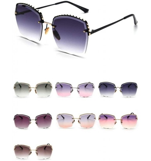 Oversized sunglasses Rhinestone Sunglasses oversized gradient - Green - C218Q9KRMNU $11.36