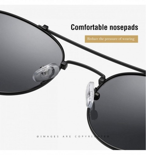 Round Round Polarized Sunglasses for Men Double Bridge Frame UV400 Protection 8064 - Green - CM195Y7INL8 $9.44