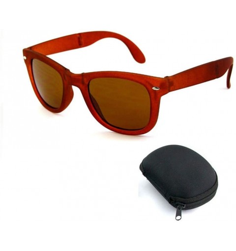Square Foldable Sunglasses with Box Vintage Sun Glasses Men Shopping Travel Colorful - Tea-box - C5194OGIRLS $39.69