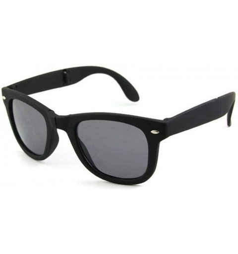 Square Foldable Sunglasses with Box Vintage Sun Glasses Men Shopping Travel Colorful - Tea-box - C5194OGIRLS $21.41