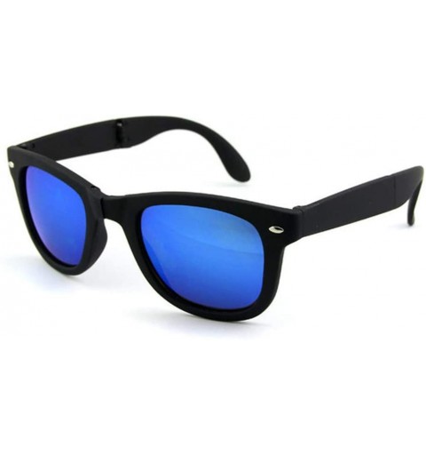 Square Foldable Sunglasses with Box Vintage Sun Glasses Men Shopping Travel Colorful - Tea-box - C5194OGIRLS $21.41