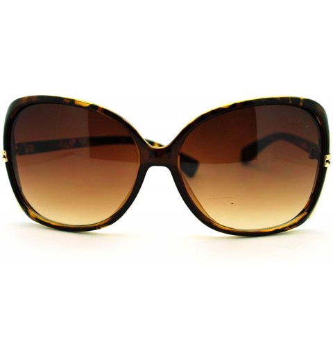 Butterfly Cross Design Sunglasses Womens Butterfly Frame Designer Shades - Tortoise - C9186M2TATW $12.24