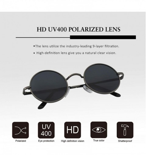 Oval Classic Semi Rimless Half Frame Polarized Sunglasses for Men Women UV400 - 4 S Gun Frame/Grey Lens - C318N9HRISI $23.32