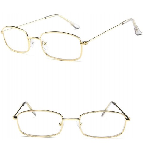 Rectangular Unisex Vintage Sunglasses Women Man Retro Square Shades Small Rectangular Frame Sun Glasses (B) - B - CF18RROUEII...