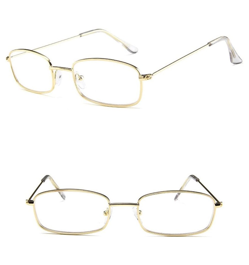 Rectangular Unisex Vintage Sunglasses Women Man Retro Square Shades Small Rectangular Frame Sun Glasses (B) - B - CF18RROUEII...
