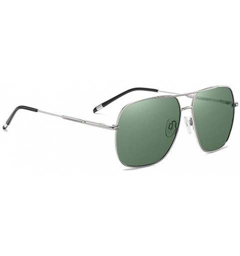 Square Men's Square Polarized Sunglasses Metal Frame Fashion Driving Fishing Sun Glasses for Male UV400 - CM199KSKG3D $30.57