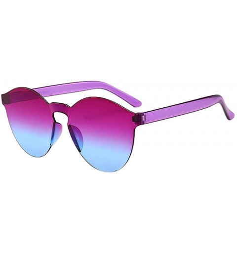 Oversized Women Men Fashion Clear Retro Sunglasses Outdoor Frameless Eyewear Glasses - Multicolor - C3190O80IM9 $9.58