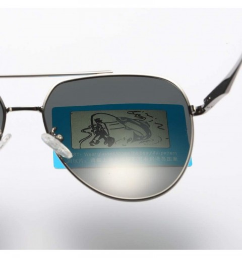 Aviator Oversized Round Pilot Polarized Sunglasses for Men Women UV400 Protection - Matte Black Grey - CL18O4ZEQXT $11.74