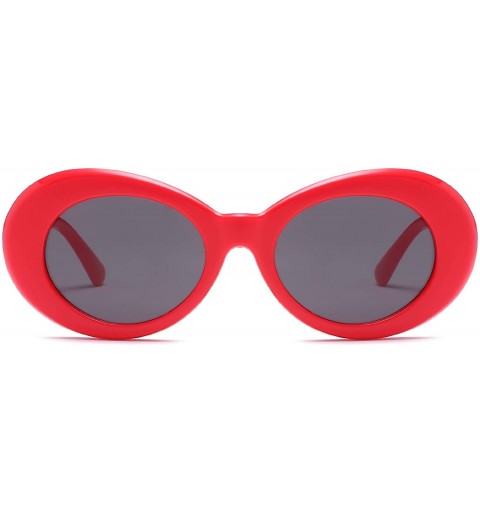Wrap Retro Fashion Sunglasses Non-Polarized Personality Anti-UV Casual Sunglasses - Red - CT18ADAXGZ7 $8.41