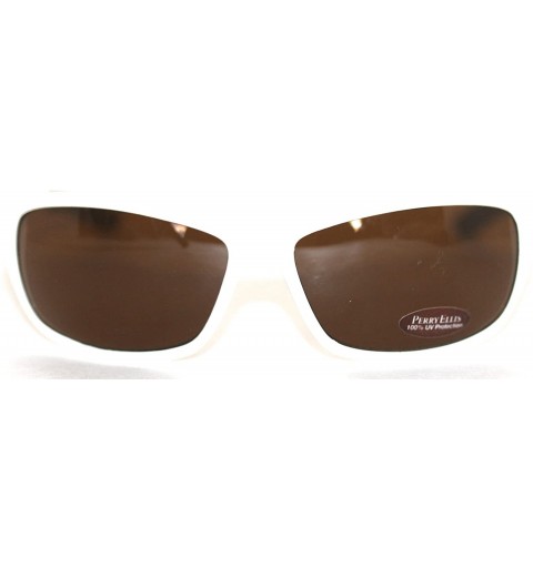 Wrap Sunglasses Mens White Plastic Sport Wrap - Brown Lens PE10 4 - CL119GF9869 $26.46