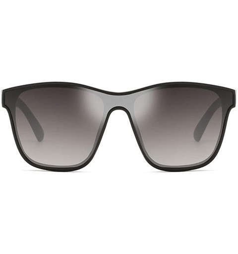 Square Fashion Siamese Lens Sunglasses Women Succinct Style UV400 (Sand Black/Grey) - CK18TGMLS7K $13.68