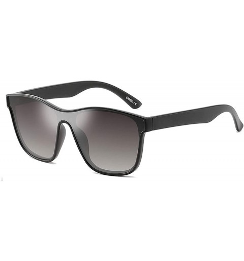 Square Fashion Siamese Lens Sunglasses Women Succinct Style UV400 (Sand Black/Grey) - CK18TGMLS7K $13.68