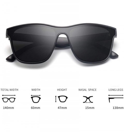 Square Fashion Siamese Lens Sunglasses Women Succinct Style UV400 (Sand Black/Grey) - CK18TGMLS7K $13.68