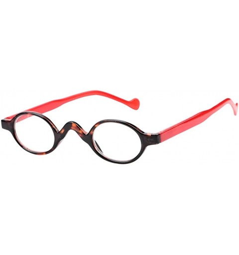 Oval 3 Pairs Cute Small Round Plastic Spring Heeled Magnifying Reading Glasses - 5 Pairs Value Pack in Red - CC18ZYUHQ56 $17.96