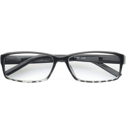 Square 'Lynton' Rectangle Reading Glasses - Black-1.50 - C211P2VJXEX $13.17
