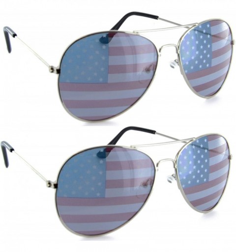Wayfarer USA American Flag Sunglasses Box Set - 2 - America Zebra Box Set - (Blue & Blue) - CP11MDMHHLF $18.97