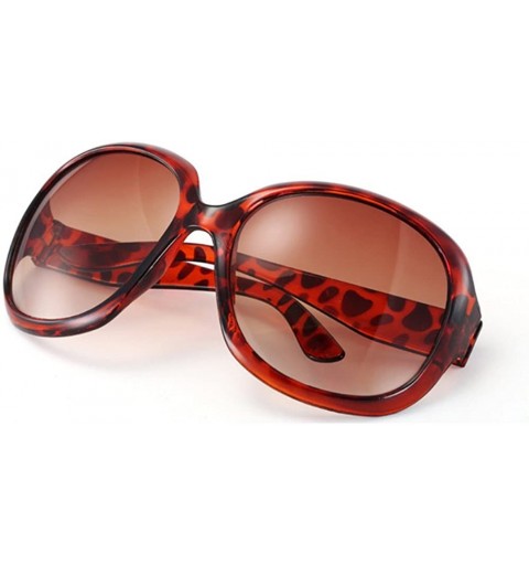Goggle Fashion Women's Sunglasses Retro Vintage Big Frame Goggles Shades Eyeglass - Leopard - CT12N0B3NWI $10.39