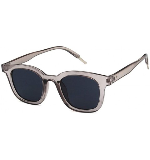 Square Unisex Sunglasses Fashion Bright Black Grey Drive Holiday Square Non-Polarized UV400 - Grey - C818RLIYMSM $18.90
