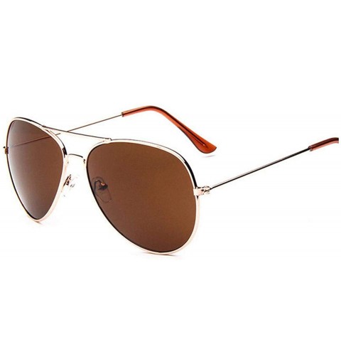 Oval Fashion Classic Sunglasses Women Men Driving Mirror 2020 NEW Pilot Sun Glasses Brand Designer Unisex UV400 - Tea - CA197...