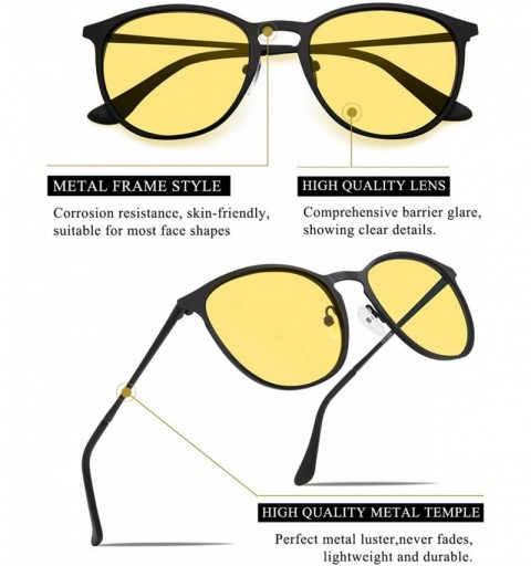 Sport Classic Round Retro Sunglasses UV400 Circle Lens Metal Frame Men Women FW1006 - CR18UH2SENE $12.19