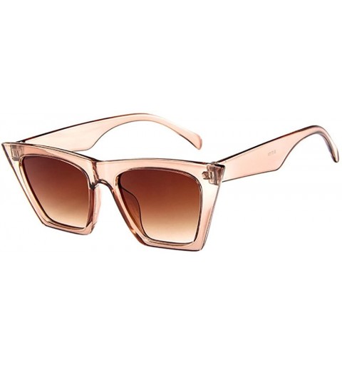 Cat Eye Fashion Unisex Oversized Sunglasses Classic Vintage Retro Cat Eye Polarized Sun Glasses - Beige - CR18R57REQH $7.38