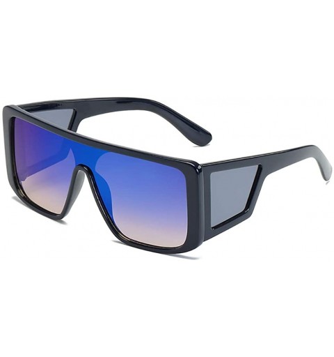 Goggle Owersized Aviator Sunglasses Polarized-One Piece Mirror Shade Glasses Unisex - B - CJ190EETW4D $58.58