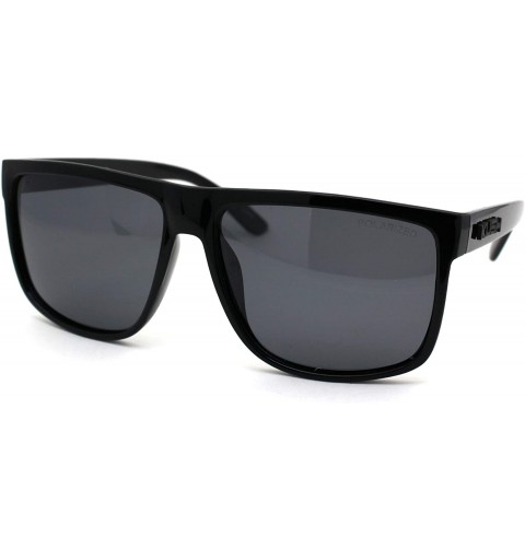 Rectangular Mens Gangster Kush All Black Flat Top Mob Sunglasses - Shiny Black - CY18ZDXTHC9 $14.18