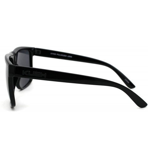 Rectangular Mens Gangster Kush All Black Flat Top Mob Sunglasses - Shiny Black - CY18ZDXTHC9 $14.18