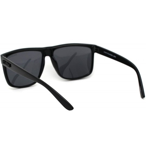 Rectangular Mens Gangster Kush All Black Flat Top Mob Sunglasses - Shiny Black - CY18ZDXTHC9 $14.18