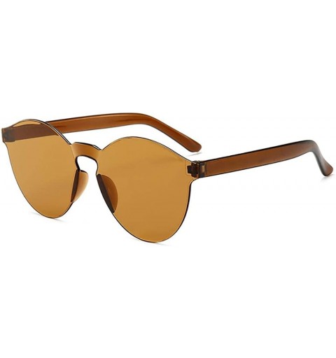 Round Unisex Fashion Candy Colors Round Outdoor Sunglasses Sunglasses - Brown - CN199HOI8W7 $16.06