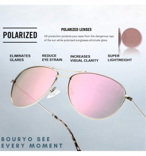 Aviator Classic Polarized Aviator Sunglasses for Small Face- Military Style Driving Sun Glasses 100% UV Protection - C8194MXH...