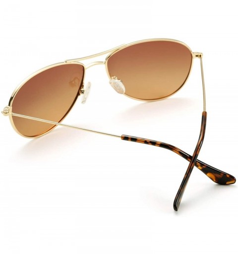 Aviator Classic Polarized Aviator Sunglasses for Small Face- Military Style Driving Sun Glasses 100% UV Protection - C8194MXH...