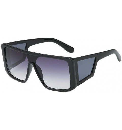 Square Women's Fashion Mask Sunglasses Integrated Square Width Glasses Square Sunshade Glasses (C) - C - CT18OS586RK $9.74