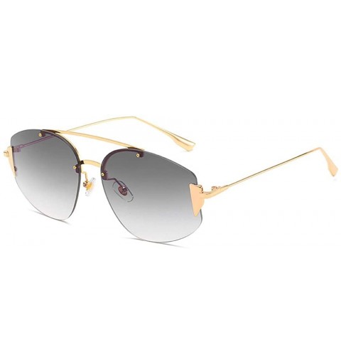 Goggle Fashion Big Name Sunglasses New Sunglass Street Photo Joker Sunglasses - Gold Box Double Ash - C218TMRLDLT $25.41