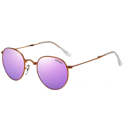 Round Fashion Men Womens Sunglasses Folded Polarized UV 400 Retro Vintage Round Frame Glasses - Purple - CG196ER4AAI $47.03