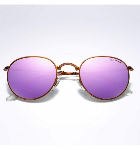 Round Fashion Men Womens Sunglasses Folded Polarized UV 400 Retro Vintage Round Frame Glasses - Purple - CG196ER4AAI $47.03