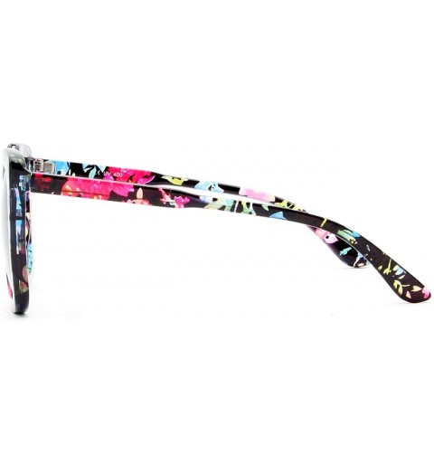 Rectangular Oversized Colorful One Piece Square Sunglasses Flat Gradient Transparent Lenses Party Sun Glasses - Cateye Flower...